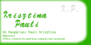 krisztina pauli business card